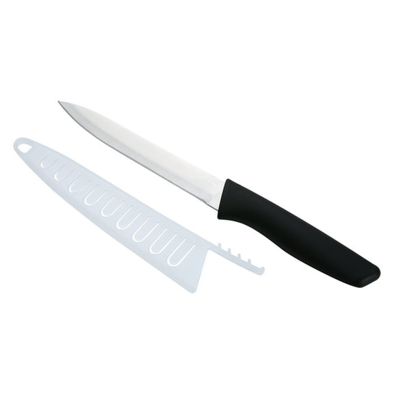 Mainstays 5" Stainless Steel Utility Knife with Soft Grip & Black Handles